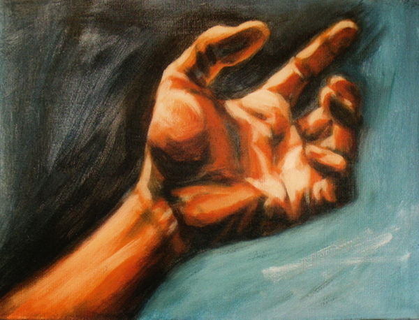 Crucifixion detail - left hand